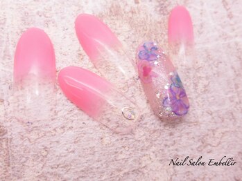 アンベリール 横浜店(Embellir)/(1508)水彩パンジーネイル