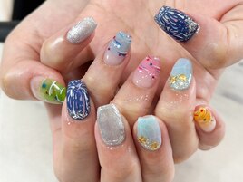 ポップ　手描き　夏祭りデザイン
