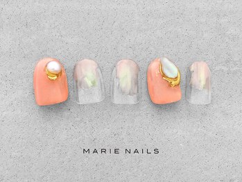マリー ネイルズ いわきラトブ店(MARIE NAILS)/定額7,700円税込 オーロラ 0616d