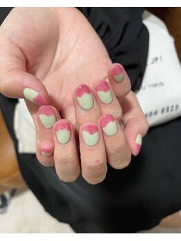 ユージューネイルルーム(UJU nail room)/バイカラーニュアンス
