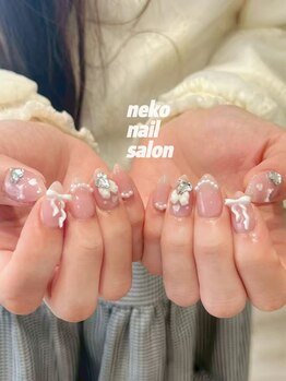 ネコ(Neko)/ガーリー韓国　リボン　チーク