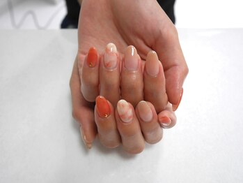 ザネイルズ(The Nails)/オレンジ　大理石