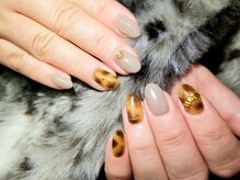 シュガーネイル(sugar nail)/鼈甲べっこうネイル