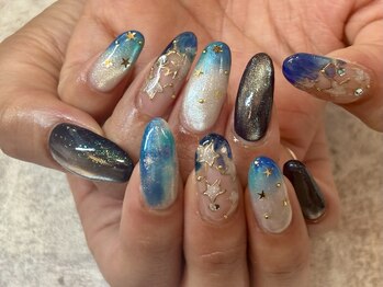 ガーデン ヘア&エステ&ネイル Garden/夜空・星座ネイル