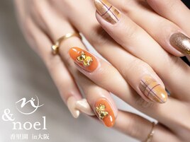 テラコッタチェックネイル