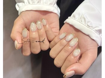 タスメット(+met)/~ガラスフレンチネイル~