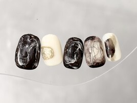 奥行きマーブルネイル