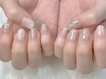ヒールネイル(heal nail)/greige×ミラーart.