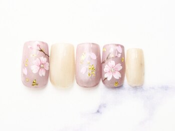 しっとり大人枝桜ネイル全¥8500