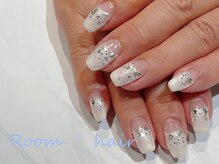 ルームヘアネイル 曙橋店(Room hair nail)/逆フレンチ×ラメグラデーション
