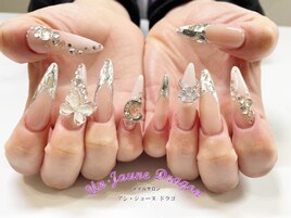 【ロングネイル】蝶々パーツ