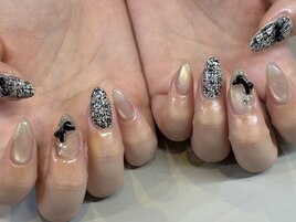 ツイード　冬ネイル　渋谷ネイル