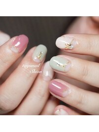 逆フレンチくすみネイル