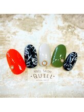 ネイルサロン クイル(QUILL)/８月リーフ柄（２）