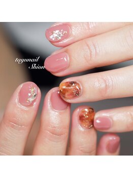 たゆ ネイル(たゆnail)/秋のべっ甲ネイル