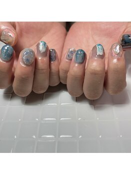 プリュネ(Prune)/ブルー/ホワイト/シェル