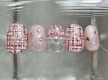 ナネア カラー(nanea color)/ピンクツイードネイル　11500円