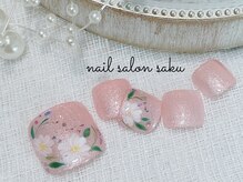 サク(saku)/4月の定額/フットネイル