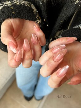 ピンクマグネットネイル