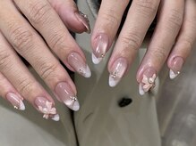 アイネイルズ 新宿店(I nails)/【Yumeka】クロスフレンチリボン