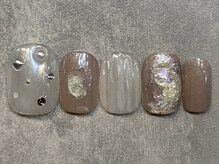 カラネイル 南森町店(calla nail)/ホワイトミラー
