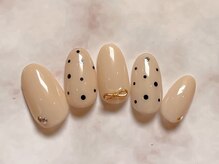 ルームヘアネイル 曙橋店(Room hair nail)/大人ドット＆リボンネイル