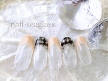 ネイル シーグラス(nail seaglass)/ギンガムチェック☆フレンチ
