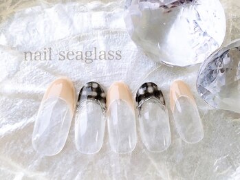 ネイル シーグラス(nail seaglass)/ギンガムチェック☆フレンチ
