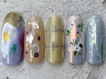 フリークネイル(FREAK Nail)/絵画風モダンフラワー ¥13500