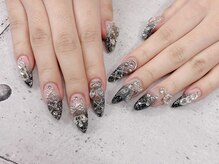 ネイル ビューティーマジック 葛西本店/ブラックラメグラデーション