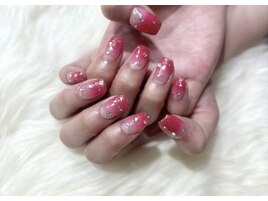 キラキラ赤グラデーション