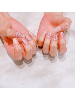 チェック柄 ぷっくりリボン