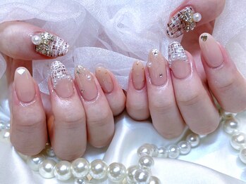 マイフェアレディ 今池(MyFairLady)/上品ベージュ×ツイードネイル