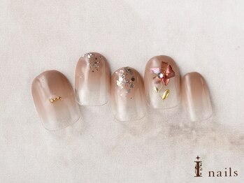 アイネイルズ 横浜EAST店(I-nails)/春シェルフラワーグラデ