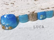 ネイルアトリエルカ(nail atelier LUCA)/M-827 夏らしくキラキラ波ネイル