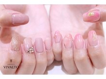 ワールド ビューティ ヴィヴァルト 宝塚店(WORLD BEAUTY VIVALTO)/桃/アシメネイル