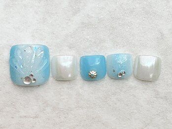 縦グラデ×ぷっくりアート