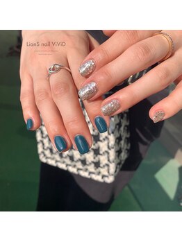 リアンスネイルヴィヴィッド 倉敷店(LianS nail ViViD)/ちぐはぐワンカラー