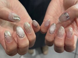 シルバークリアニュアンスネイル