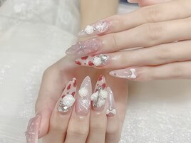クロムと旬ヒョウ柄ピアスネイル