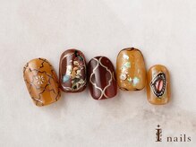 アイネイルズ 横浜EAST店(I-nails)/秋色タイルメタリックネイル