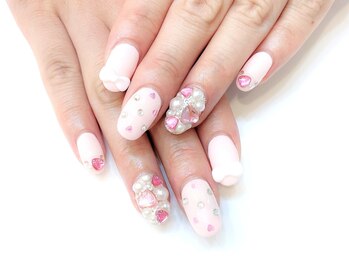 ネイルコレクション ベビーピンク(Baby Pink)/ジェルアート放題☆3Dりぼん