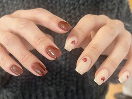 バレンタイン　ハートネイル