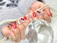 Ravie nail【3月28日NEW OPEN】/リボン 囲み ストーン