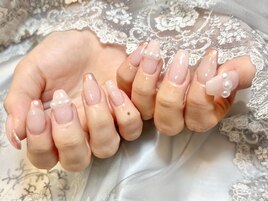 パール×フレンチミラーネイル♪