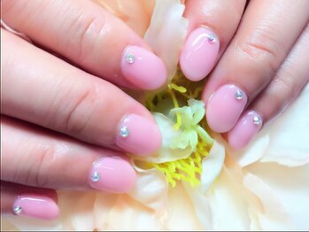 アイリッシュネイル 久屋大通店(Irish Nail)/ピンクワンカラー×ストーン