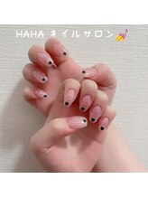 ハハ(HAHA)/ラメ＋黒ハート