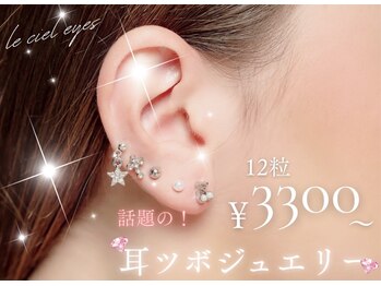 シエルアイズ(Le ciel Eyes)の写真/話題の耳ツボジュエリー導入☆【耳ツボジュエリー/12粒 ¥3300~】自分好みのパーツで気分も上がる♪