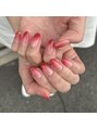 アロナ ネイルサロン アンド スクール(alona)&nbsp;夏っぽred colorでシンプルグラデーション☆
