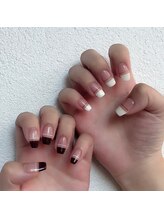 グラマラス アンジェアイ 荻窪店(glamourous ange eye)/白黒ネイル